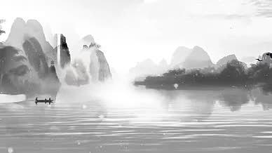 原创中国风水墨山水舞台背景视频的预览图